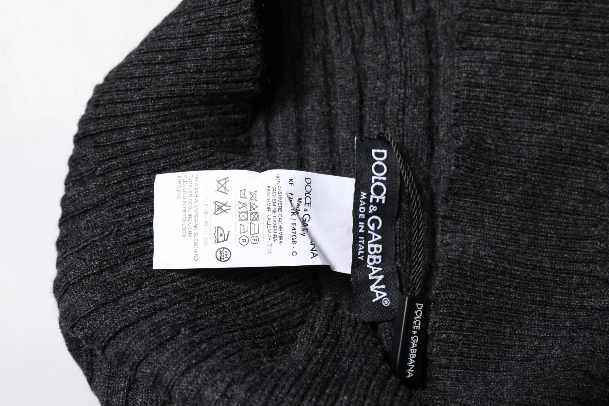 Dolce & Gabbana Black Cashmere Knitted Neck Warmer Foulard Scarf by Dolce & Gabbana