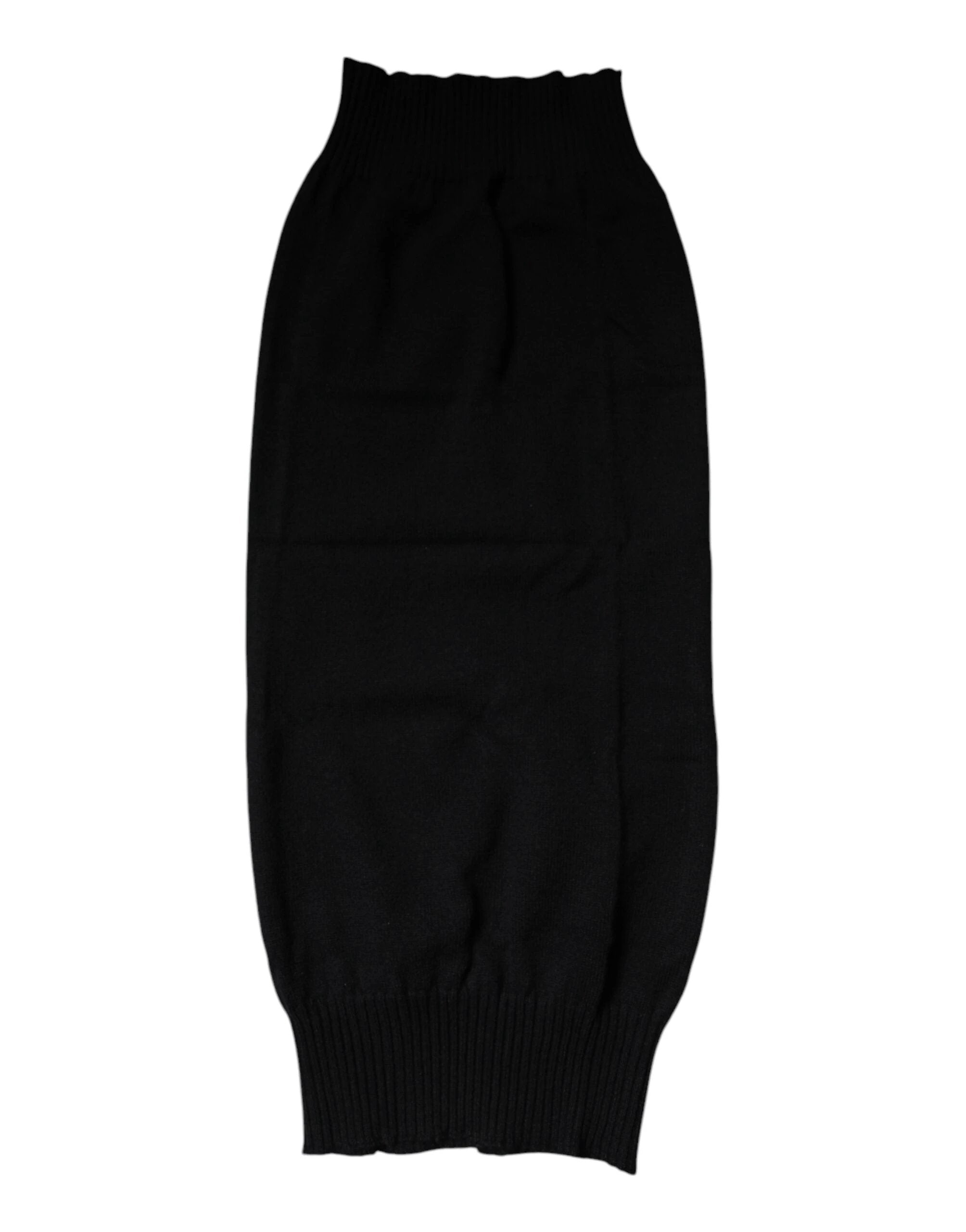 Dolce & Gabbana Black Cashmere Knitted Neck Warmer Foulard Scarf by Dolce & Gabbana