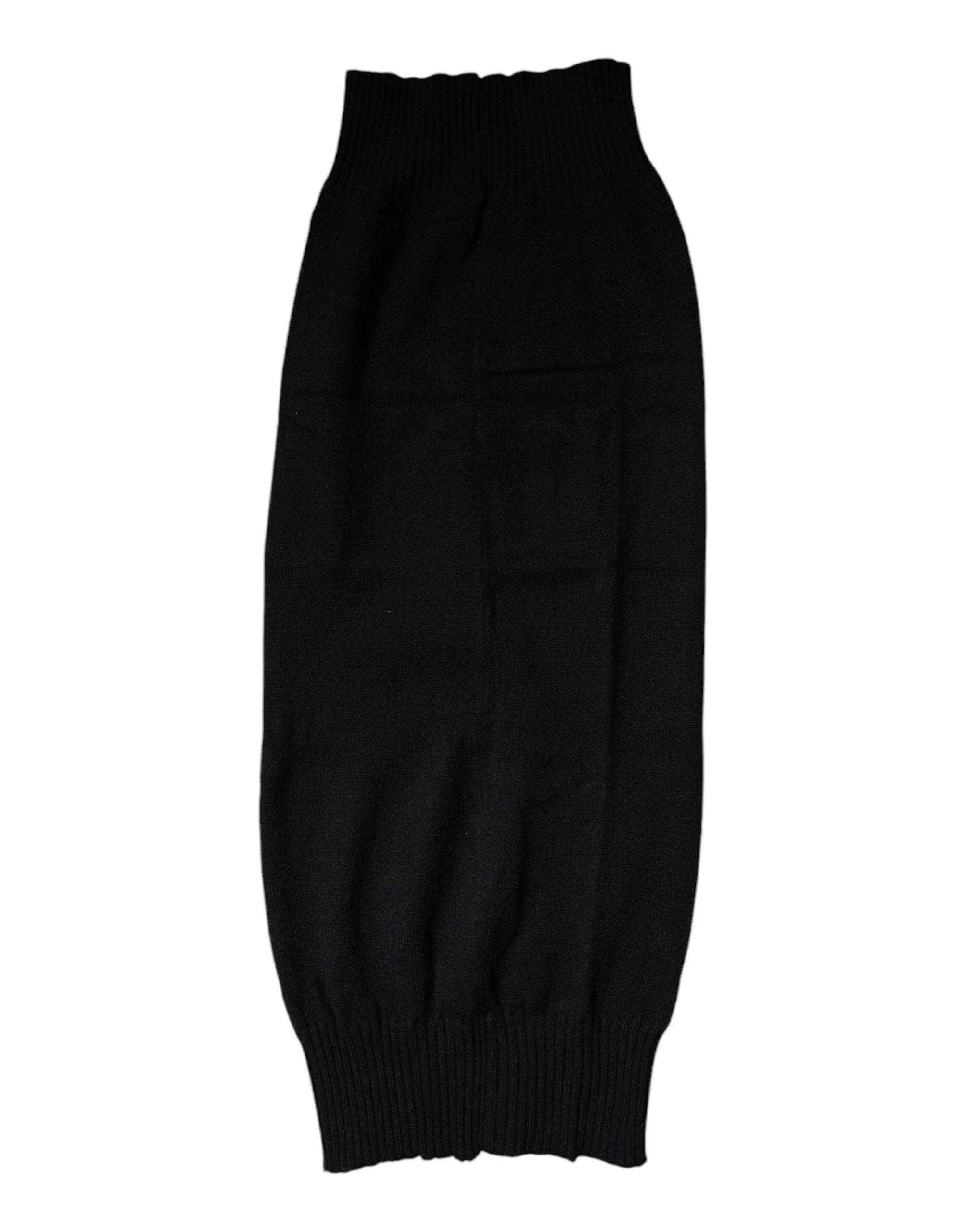Dolce & Gabbana Black Cashmere Knitted Neck Warmer Foulard Scarf by Dolce & Gabbana