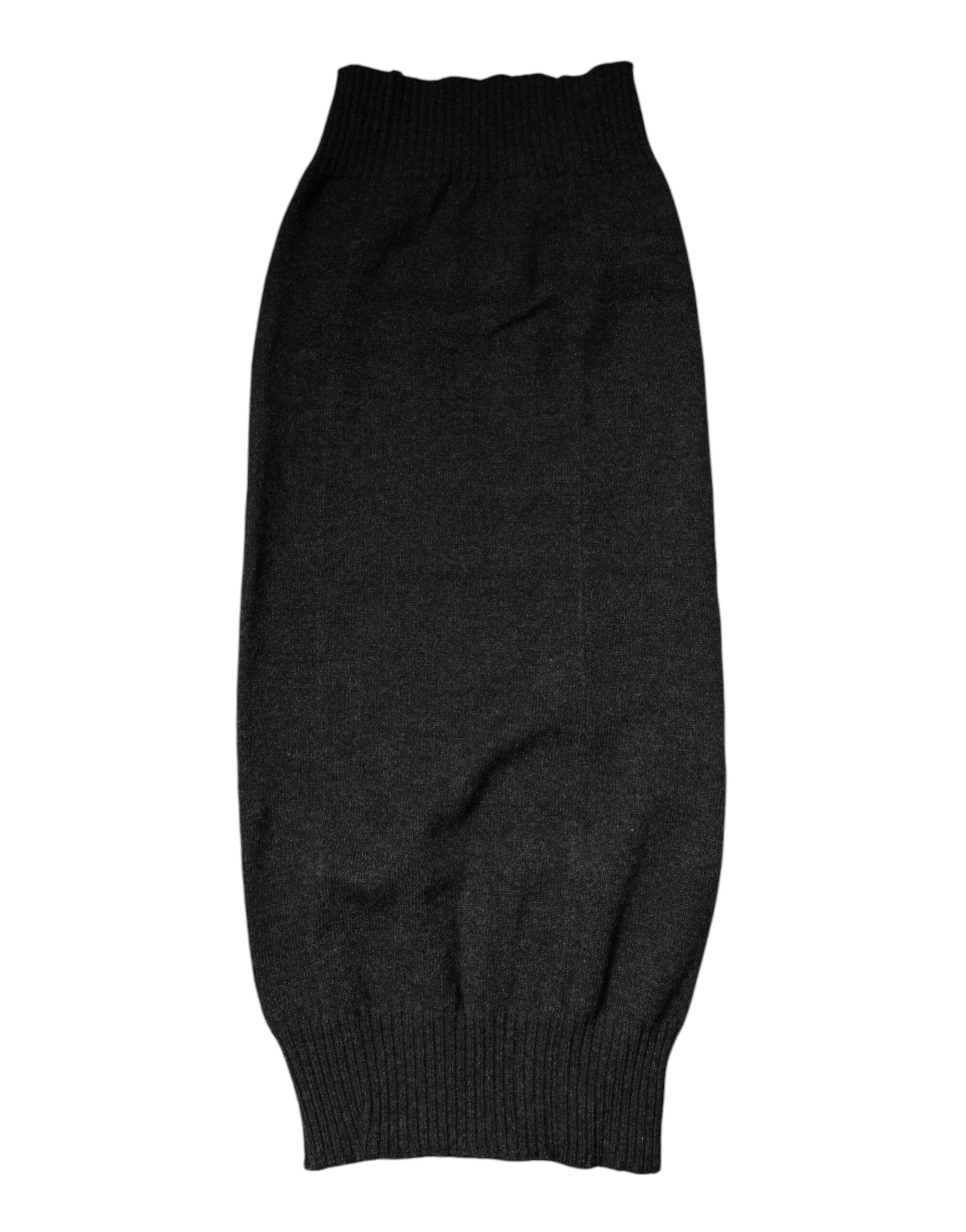 Dolce & Gabbana Black Cashmere Knitted Neck Warmer Foulard Scarf by Dolce & Gabbana