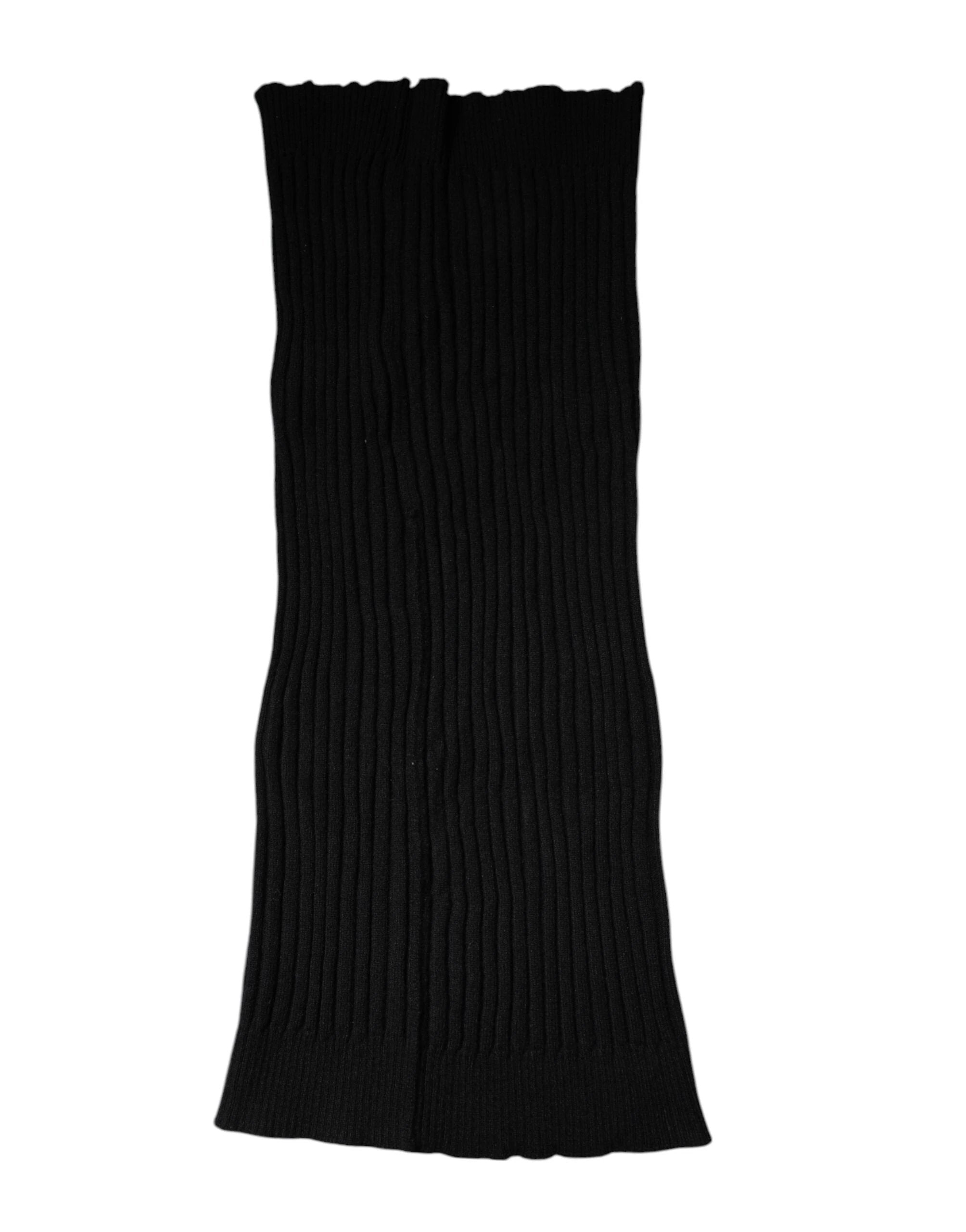 Dolce & Gabbana Black Cashmere Knitted Neck Warmer Foulard Scarf by Dolce & Gabbana
