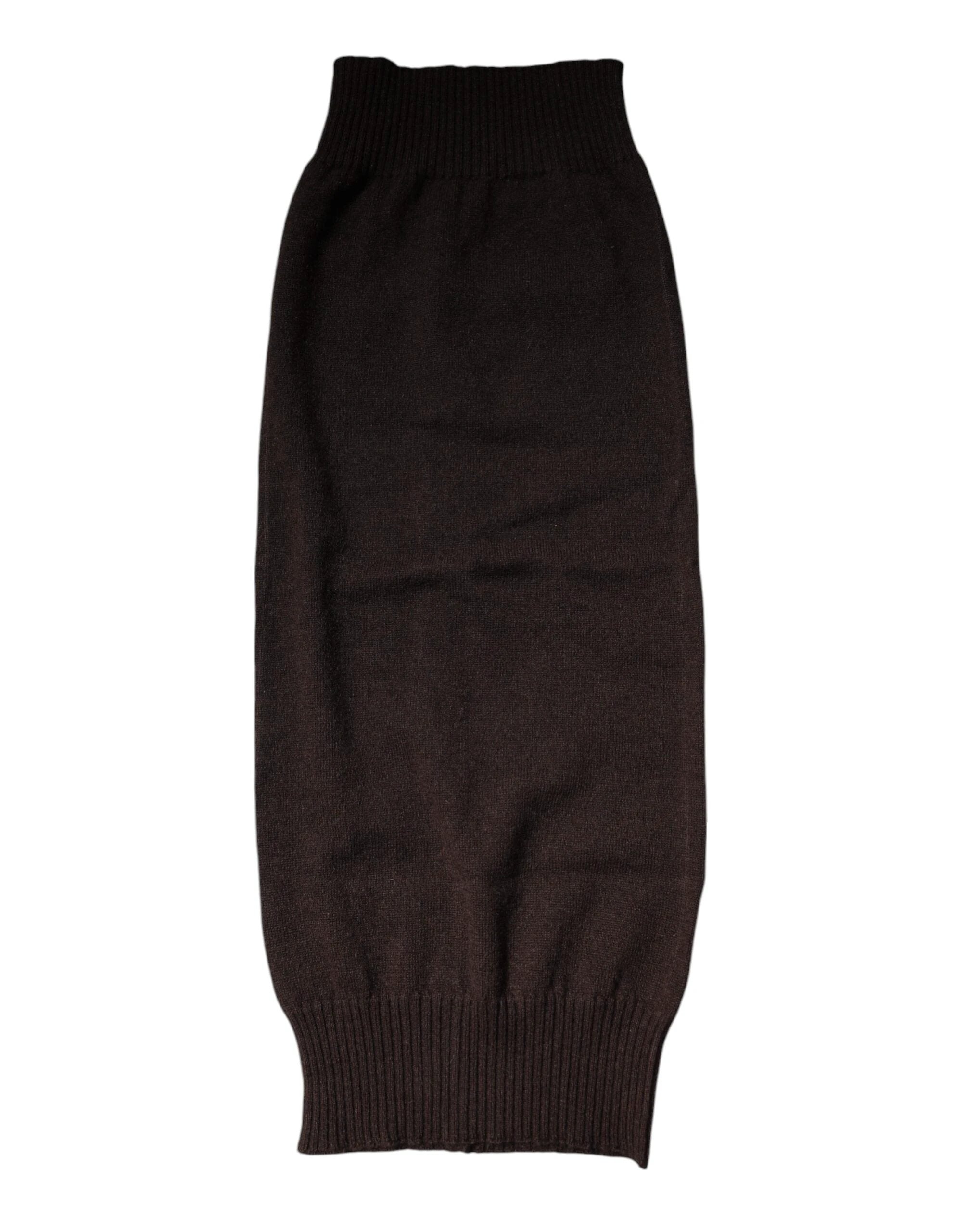 Dolce & Gabbana Brown Cashmere Knitted Neck Warmer Foulard Scarf by Dolce & Gabbana