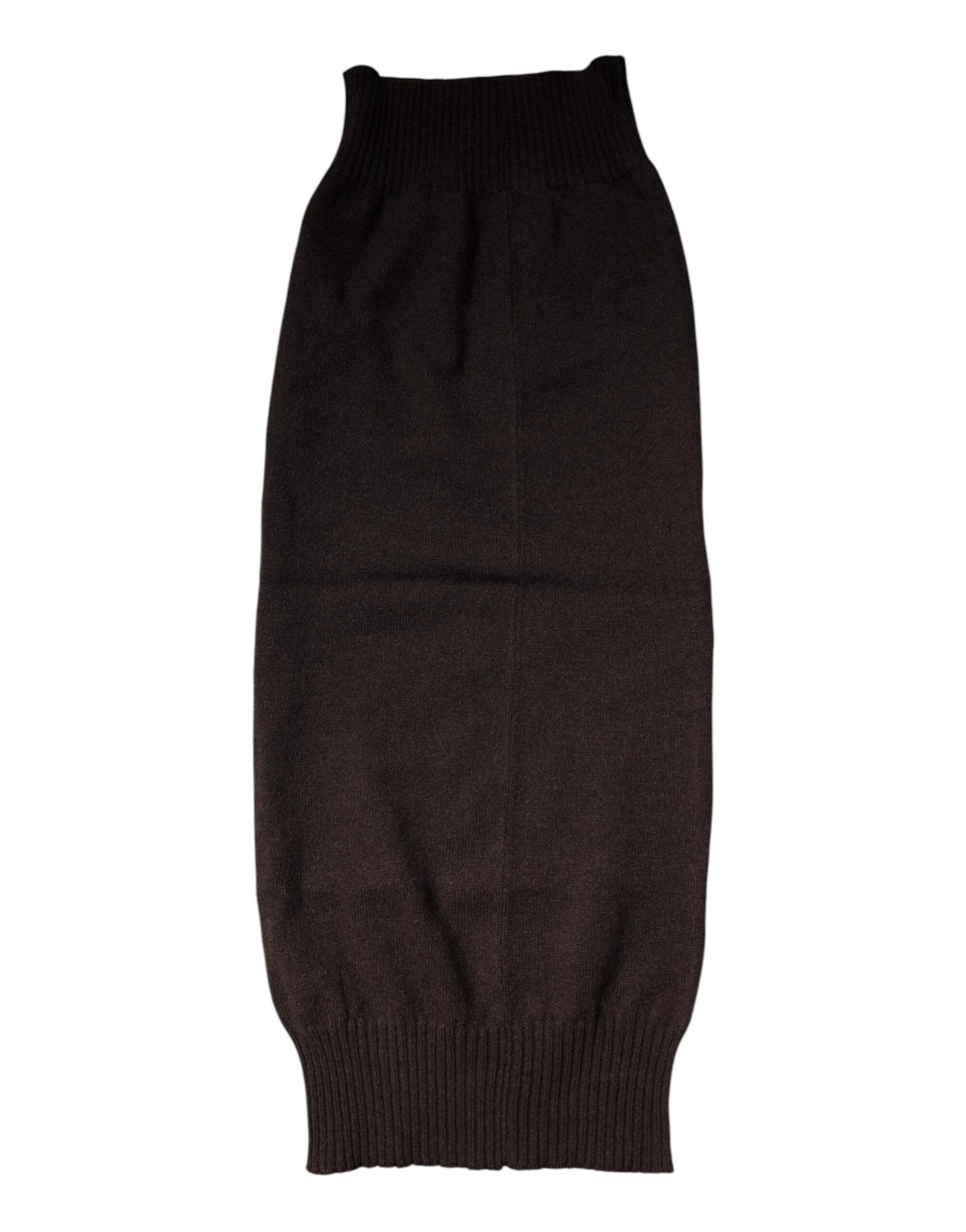 Dolce & Gabbana Brown Cashmere Knitted Neck Warmer Foulard Scarf by Dolce & Gabbana