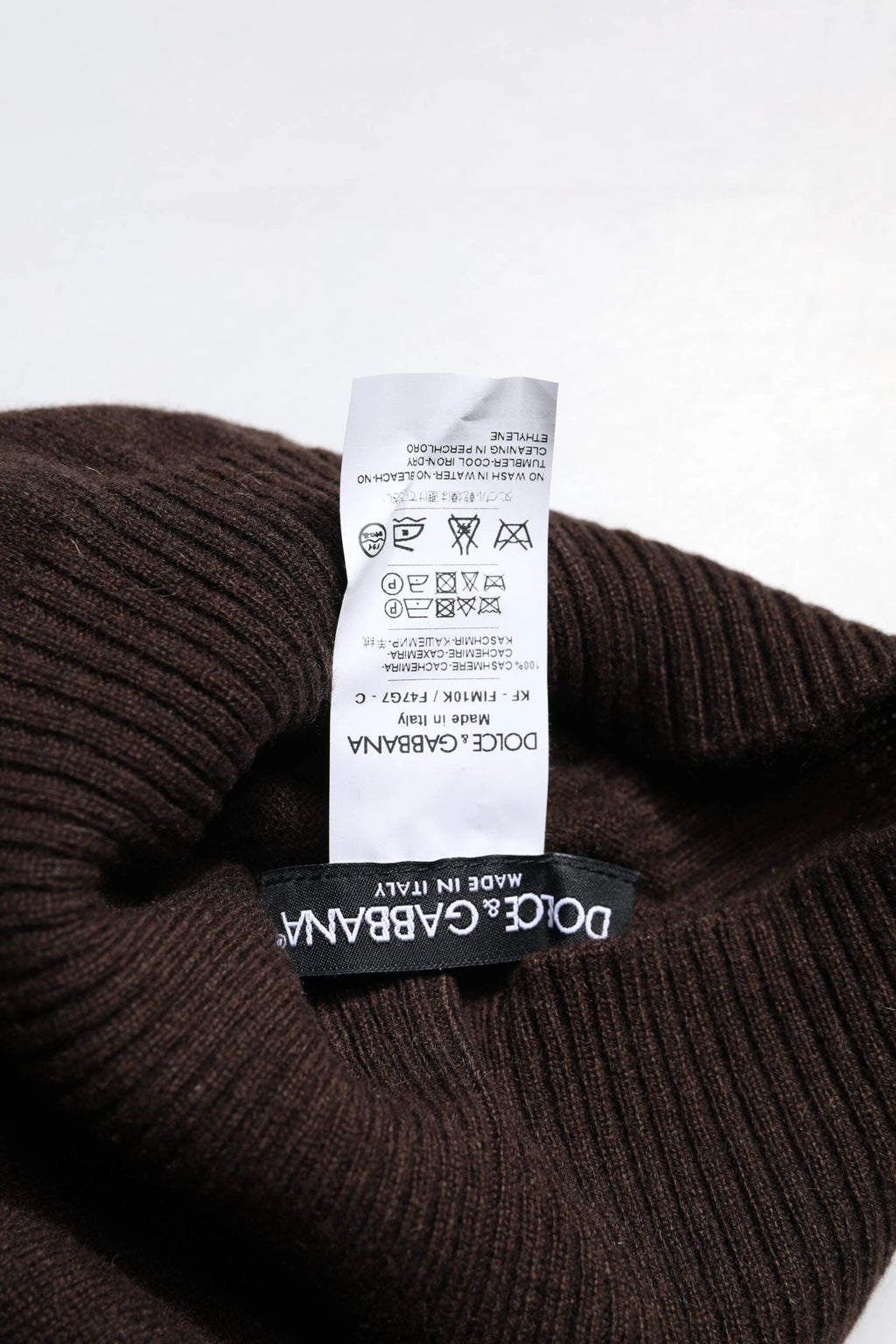 Dolce & Gabbana Brown Cashmere Knitted Neck Warmer Foulard Scarf by Dolce & Gabbana