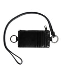 Dolce & Gabbana Black Leather Logo Embossed Lanyard Card Holder Wallet by Dolce & Gabbana