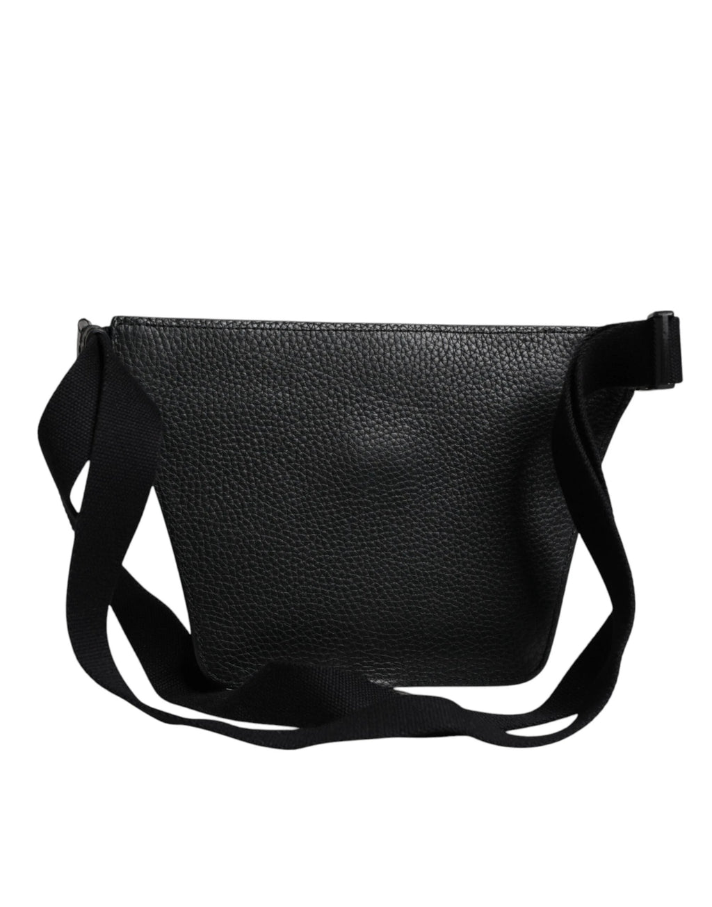 Dolce & Gabbana Black Calfskin Logo Plaque Belt Waist Men Fanny Pack Bag by Dolce & Gabbana