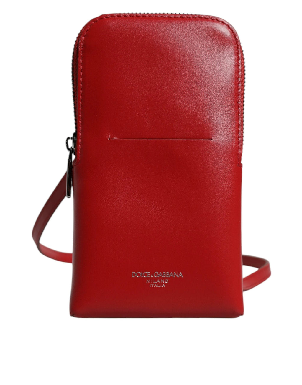 Dolce & Gabbana Red Leather Purse Phone Sling Crossbody Neck Strap Bag by Dolce & Gabbana