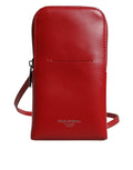 Dolce & Gabbana Red Leather Purse Phone Sling Crossbody Neck Strap Bag by Dolce & Gabbana