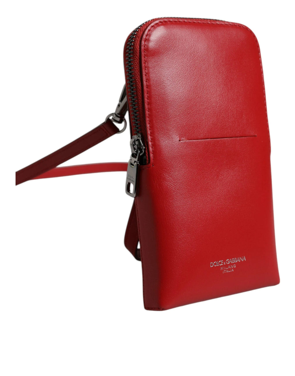 Dolce & Gabbana Red Leather Purse Phone Sling Crossbody Neck Strap Bag by Dolce & Gabbana