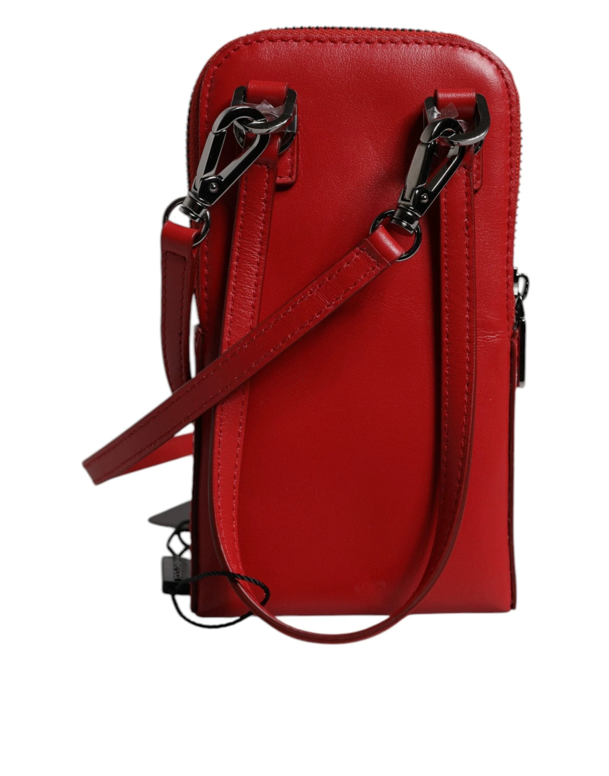 Dolce & Gabbana Red Leather Purse Phone Sling Crossbody Neck Strap Bag by Dolce & Gabbana