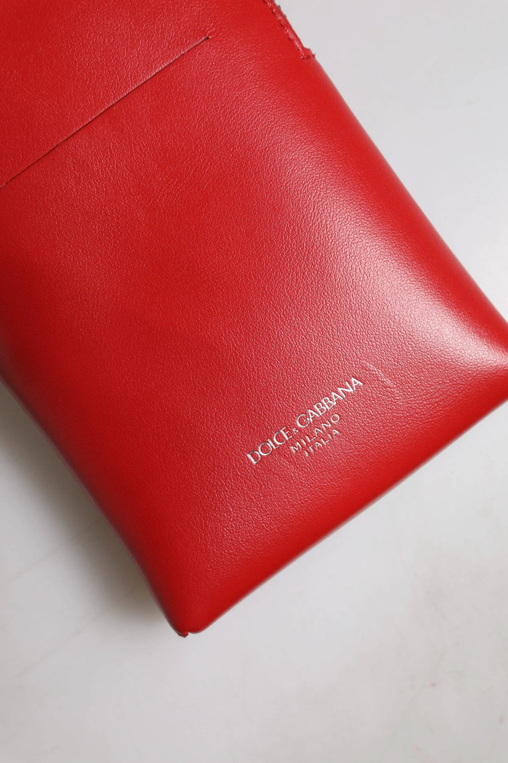 Dolce & Gabbana Red Leather Purse Phone Sling Crossbody Neck Strap Bag by Dolce & Gabbana