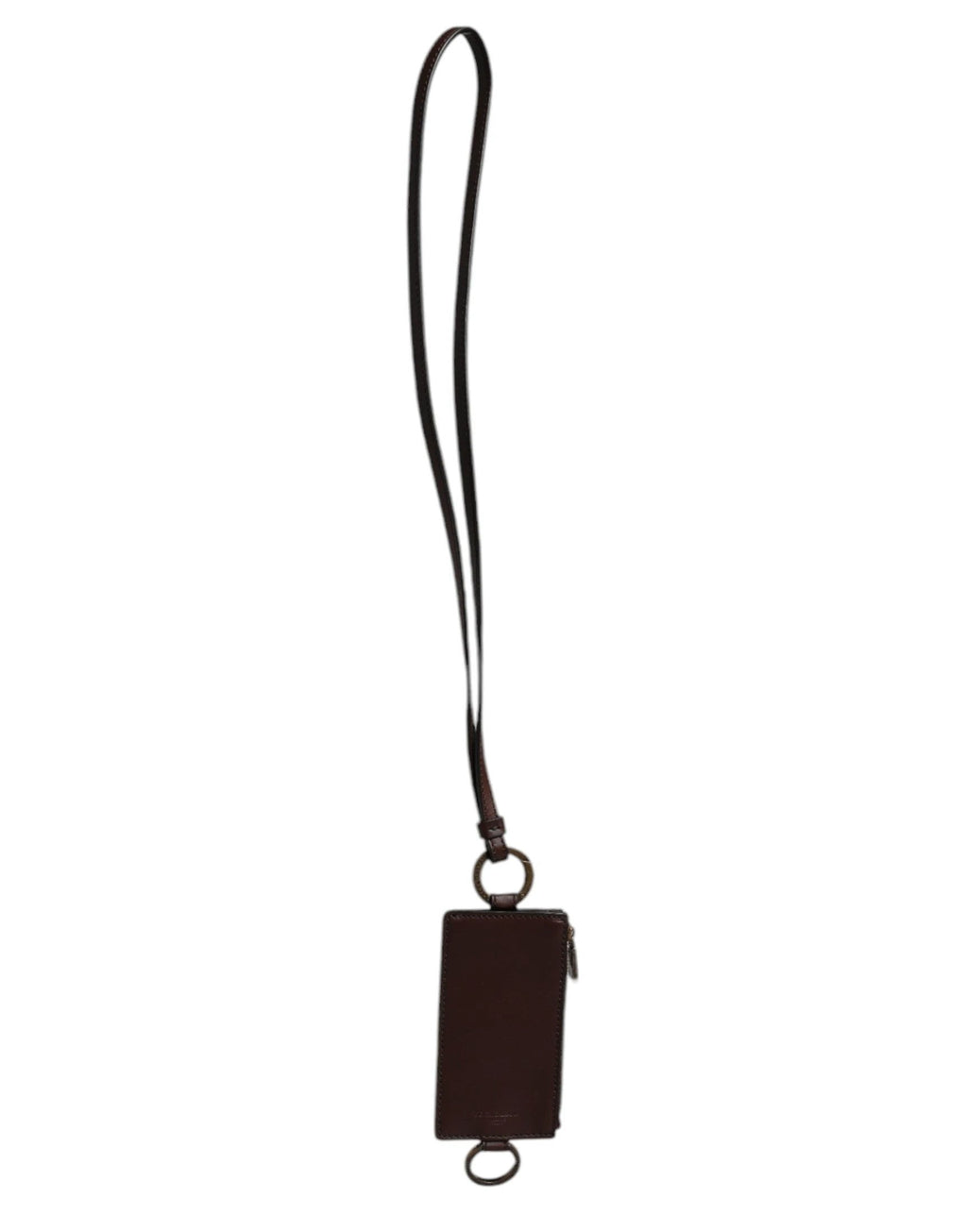 Dolce & Gabbana Brown Calf Leather Lanyard Logo Card Holder Wallet by Dolce & Gabbana
