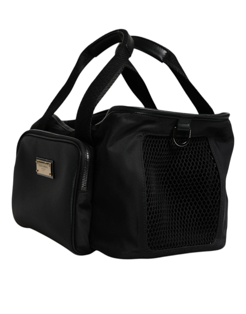 Dolce & Gabbana Black Shoulder Strap Pet Carry Logo Plaque Bag by Dolce & Gabbana