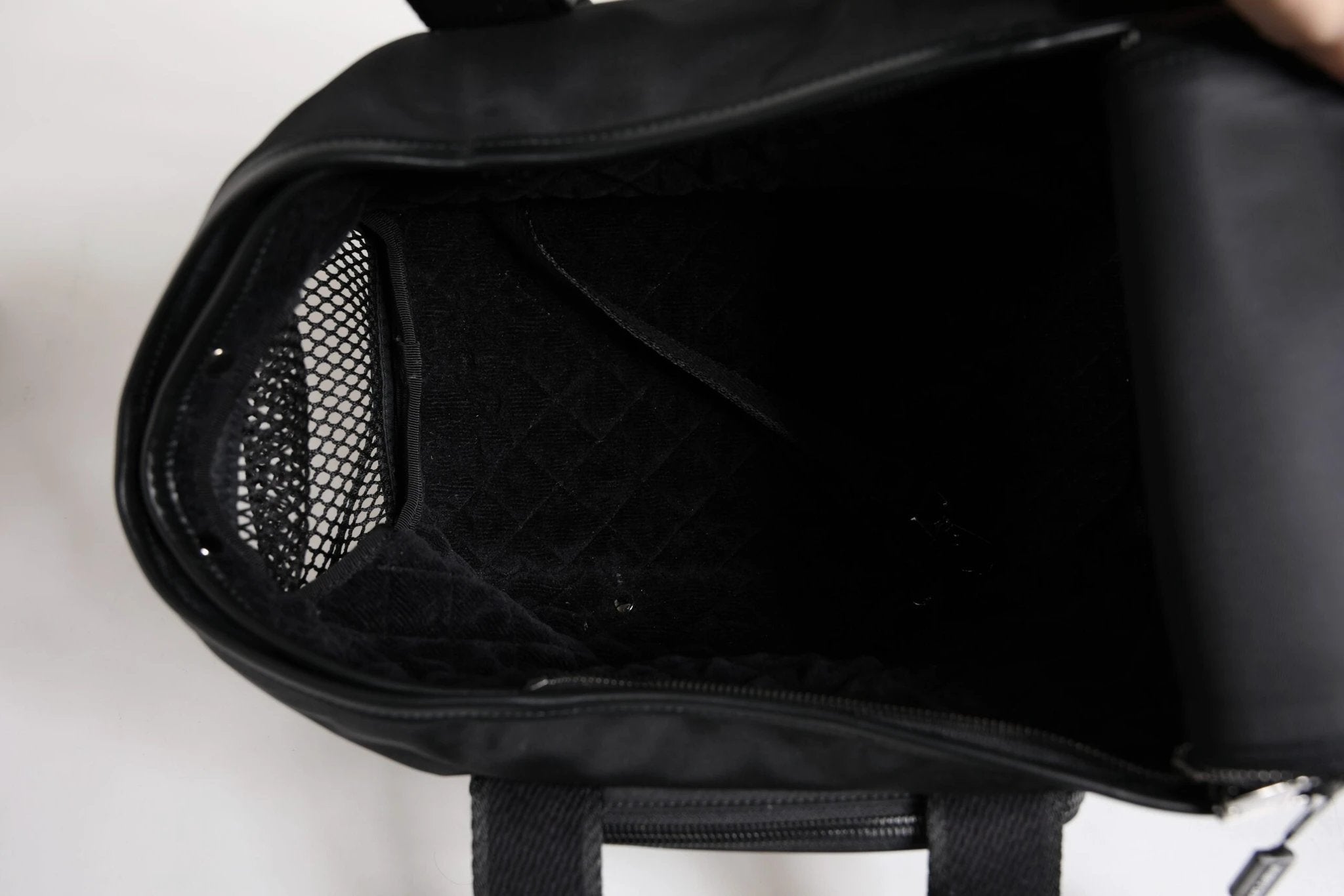 Dolce & Gabbana Black Shoulder Strap Pet Carry Logo Plaque Bag by Dolce & Gabbana