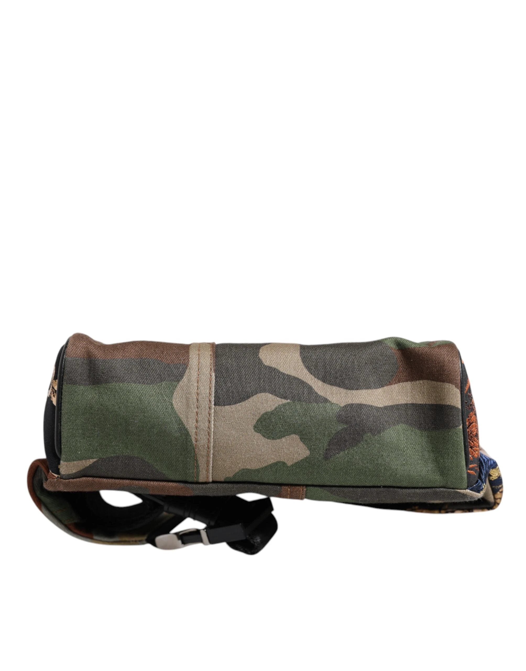 Dolce & Gabbana Multicolor Camouflage Patchwork Logo Waist Fanny Pack Bag by Dolce & Gabbana