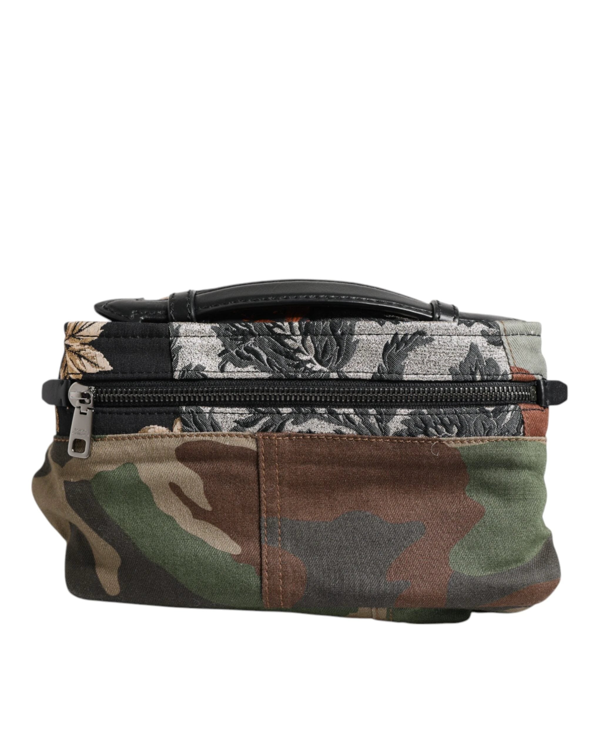 Dolce & Gabbana Multicolor Camouflage Patchwork Logo Waist Fanny Pack Bag by Dolce & Gabbana