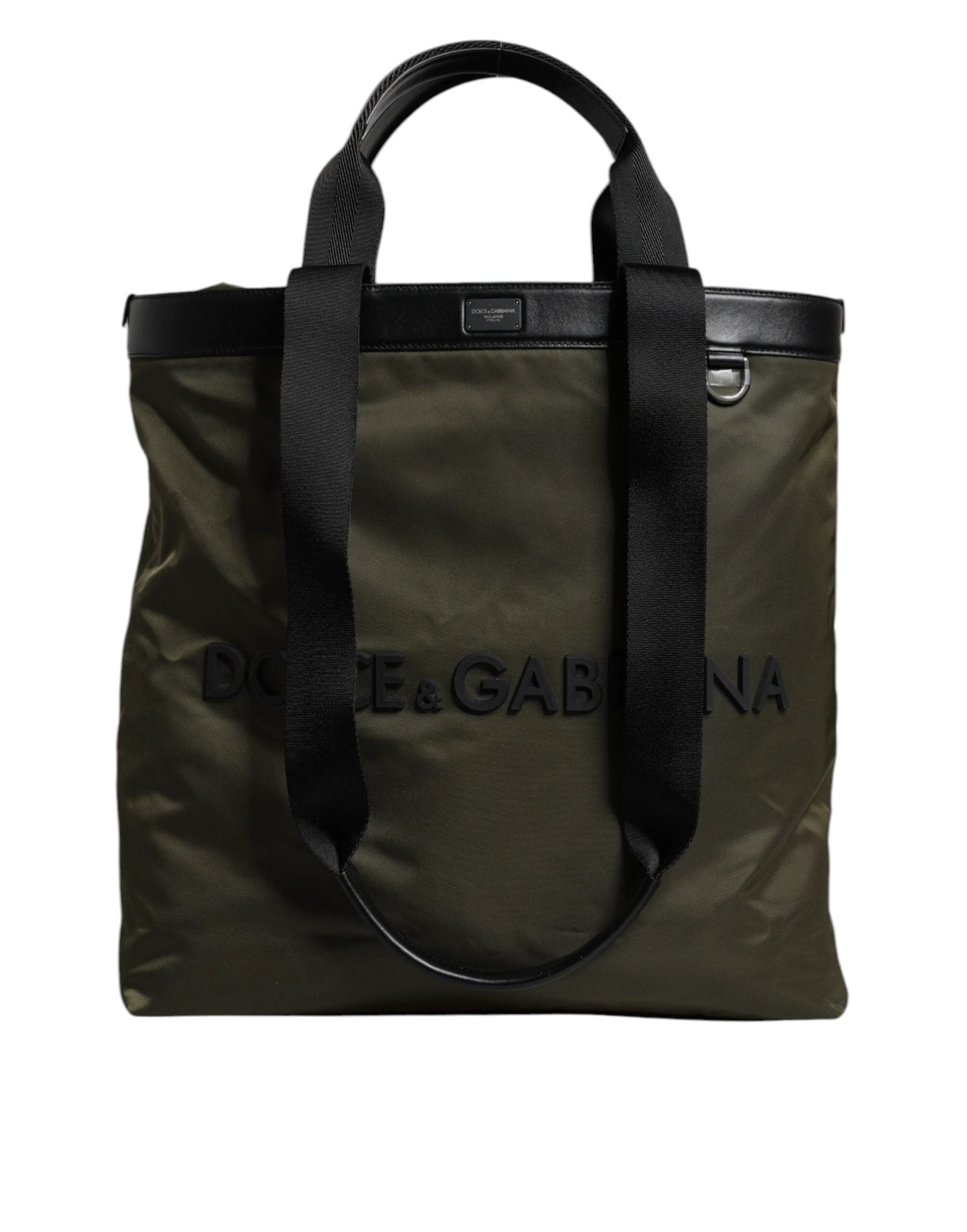 Dolce & Gabbana Military Green Nylon Shoulder Strap Tote Bag by Dolce & Gabbana