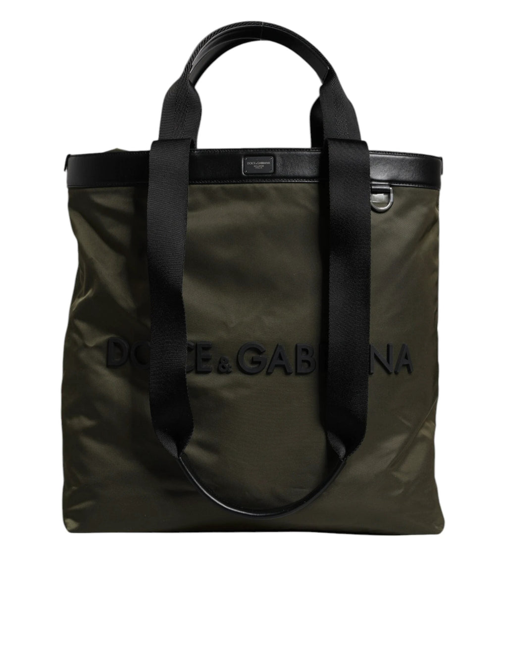Dolce & Gabbana Military Green Nylon Shoulder Strap Tote Bag by Dolce & Gabbana