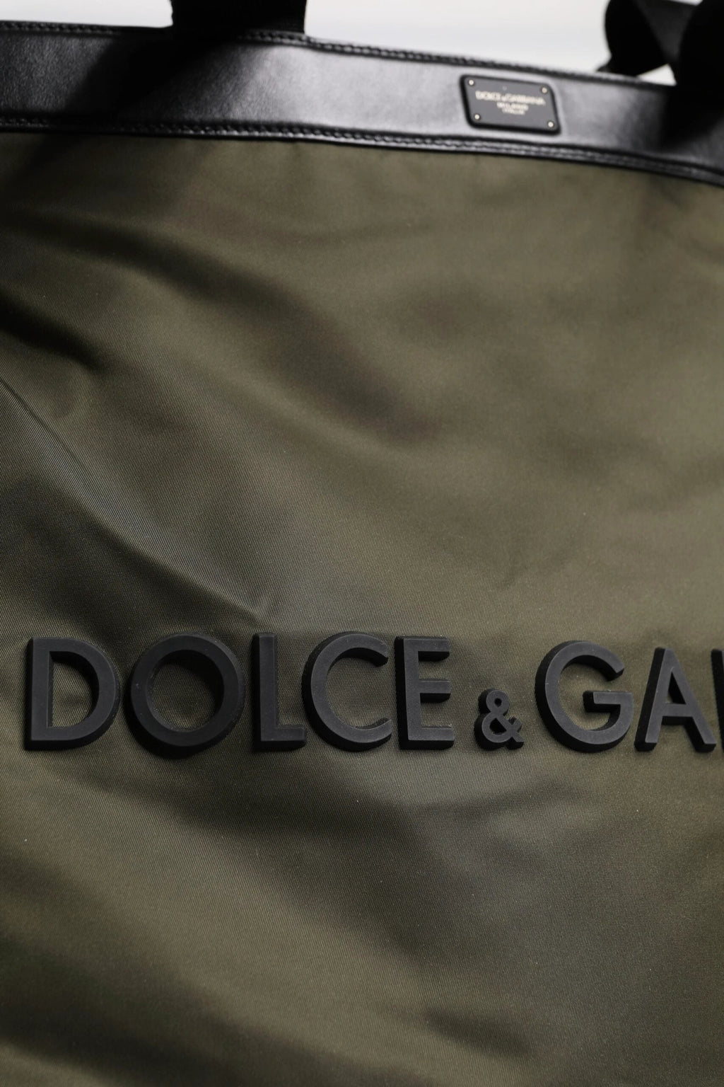 Dolce & Gabbana Military Green Nylon Shoulder Strap Tote Bag by Dolce & Gabbana