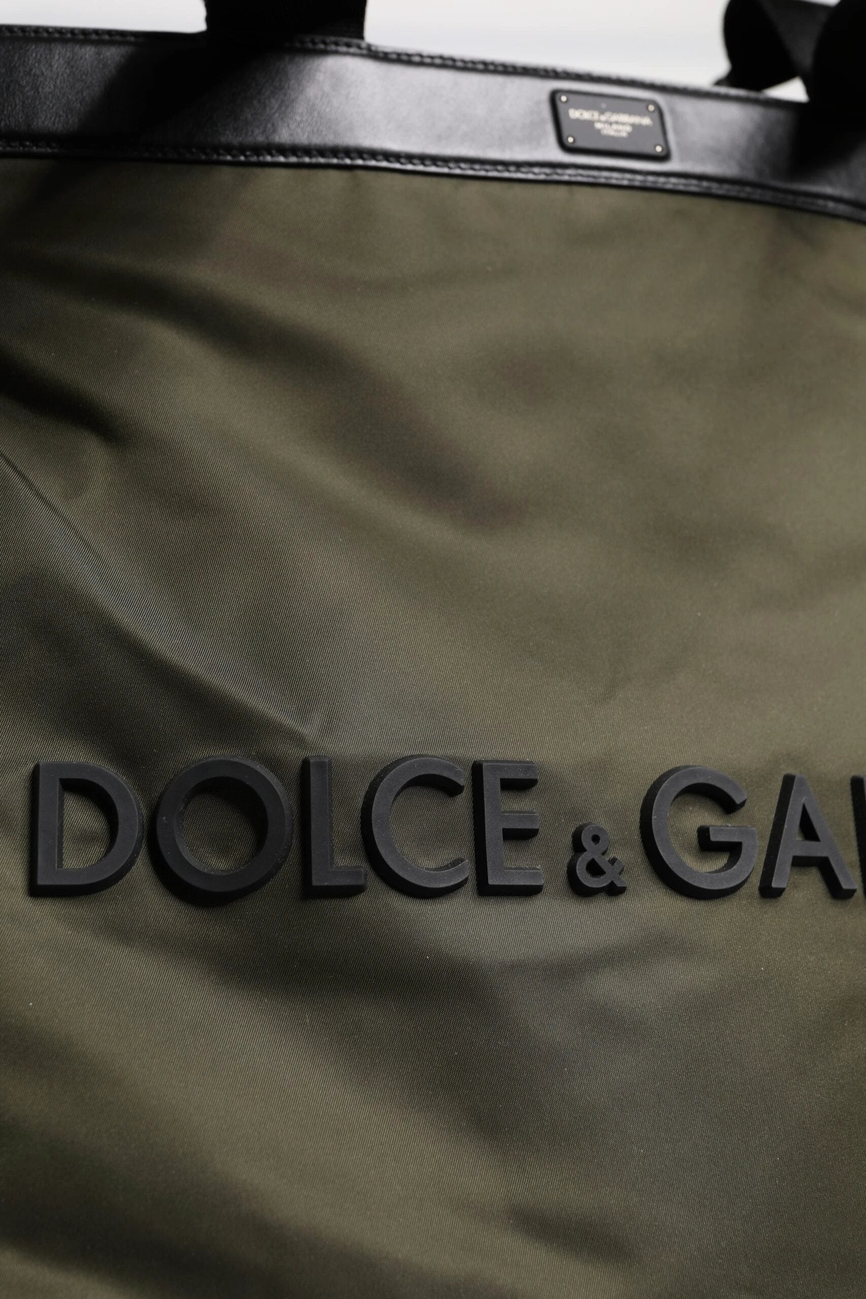 Dolce & Gabbana Military Green Nylon Shoulder Strap Tote Bag by Dolce & Gabbana