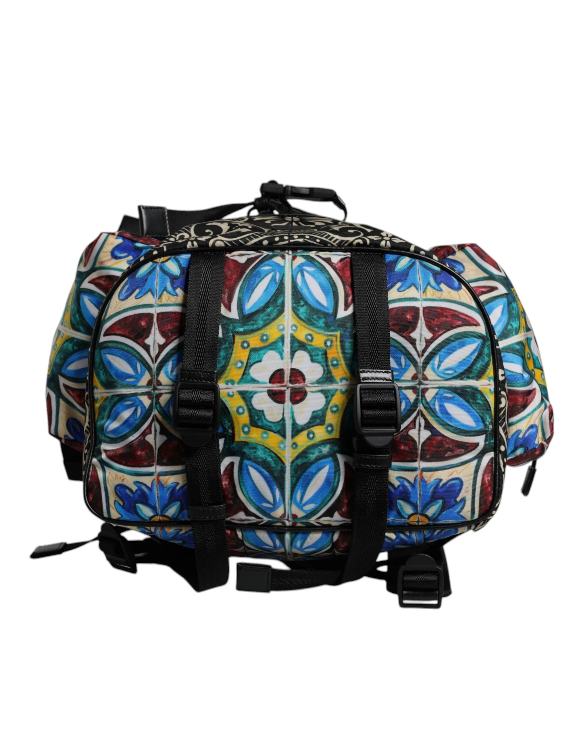 Dolce & Gabbana Multicolor Maiolica Print Nylon Backpack Bag by Dolce & Gabbana