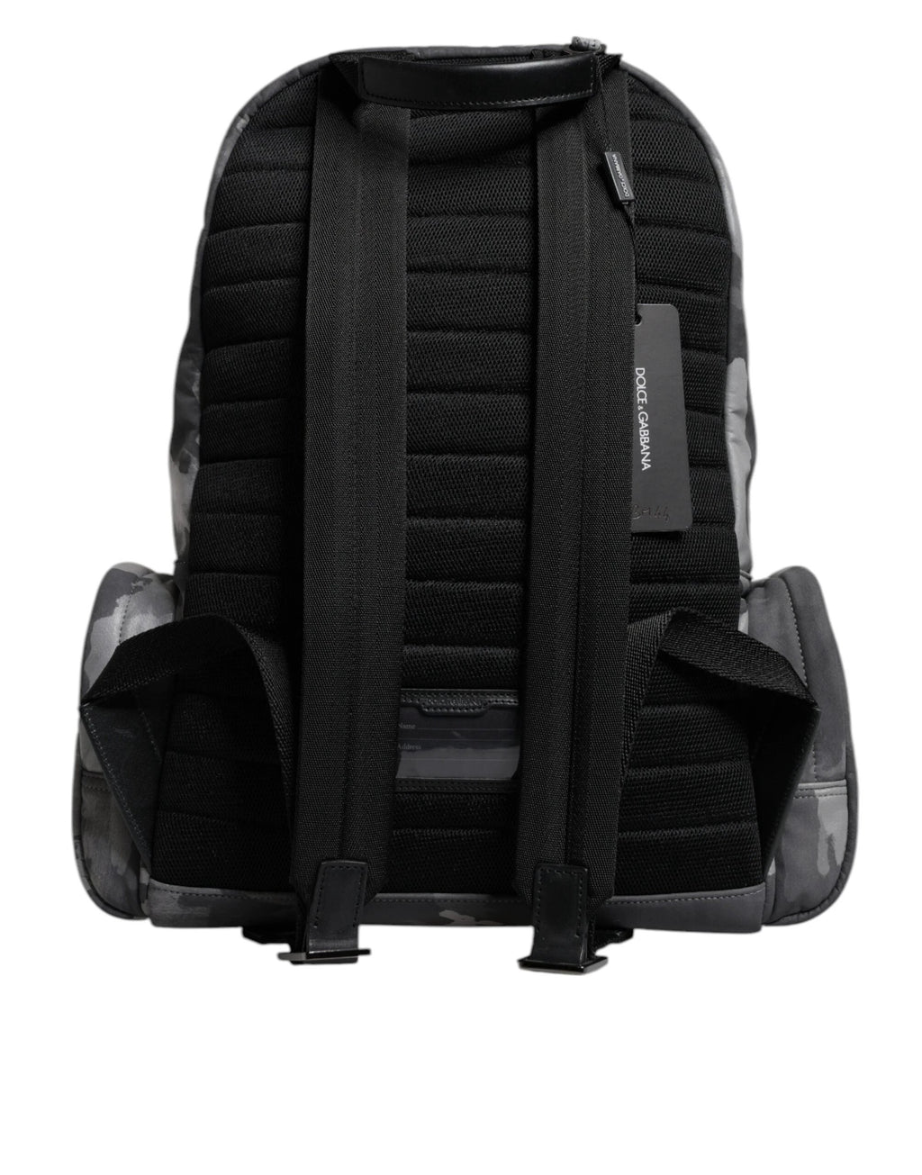Dolce & Gabbana Gray Cotton Camouflage Logo Plaque Backpack Bag by Dolce & Gabbana