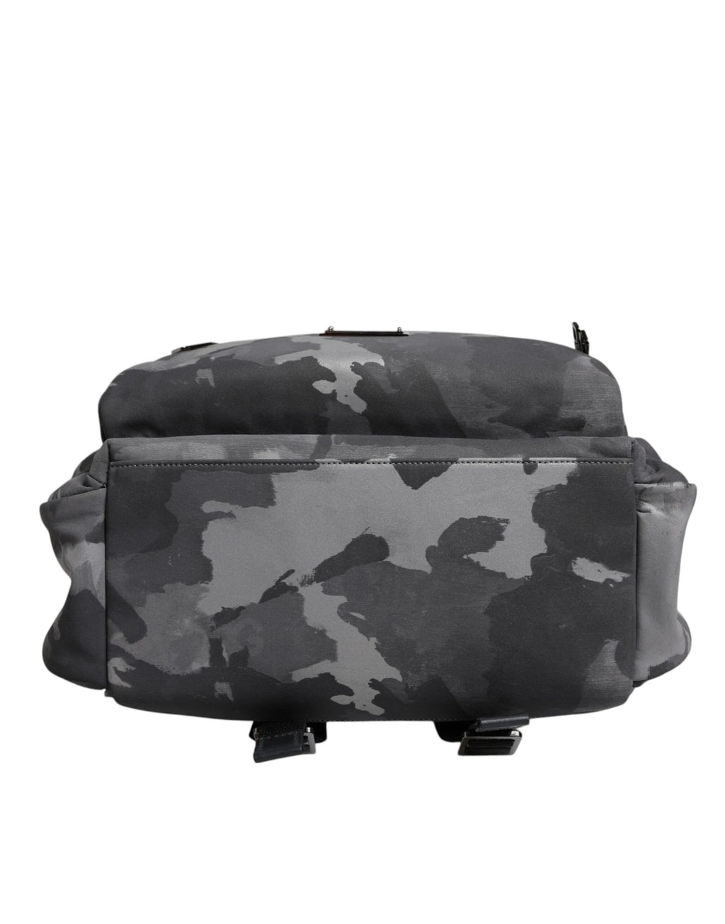 Dolce & Gabbana Gray Cotton Camouflage Logo Plaque Backpack Bag by Dolce & Gabbana