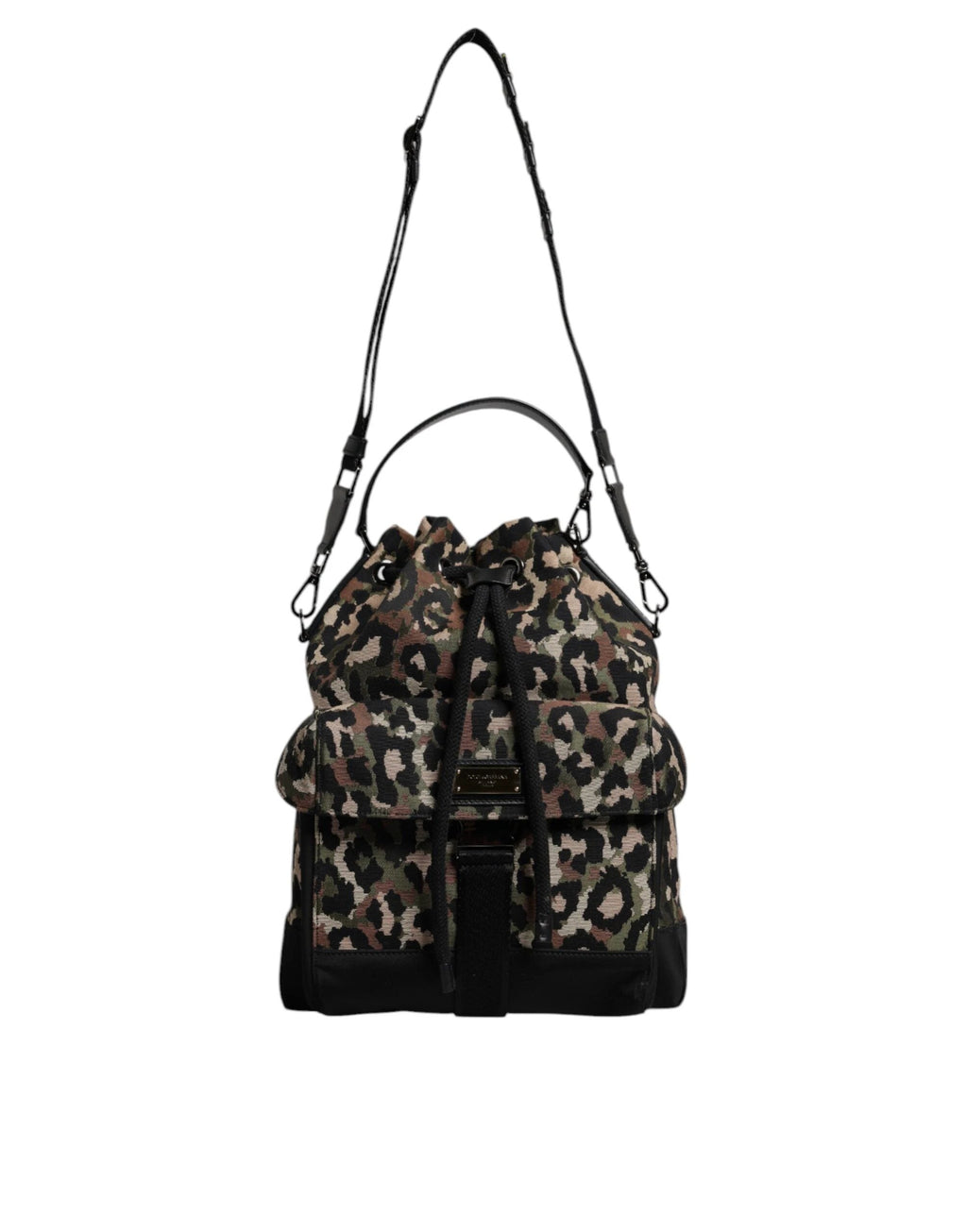 Dolce & Gabbana Multicolor Leopard Cotton Shoulder Bucket Bag by Dolce & Gabbana