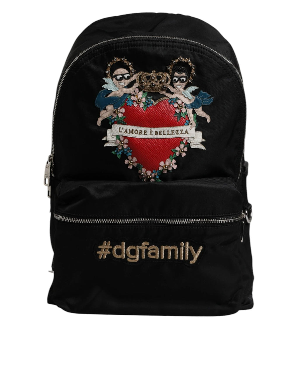 Dolce & Gabbana Black Nylon #DGFAMILY Embellished Backpack VULCANO Bag by Dolce & Gabbana