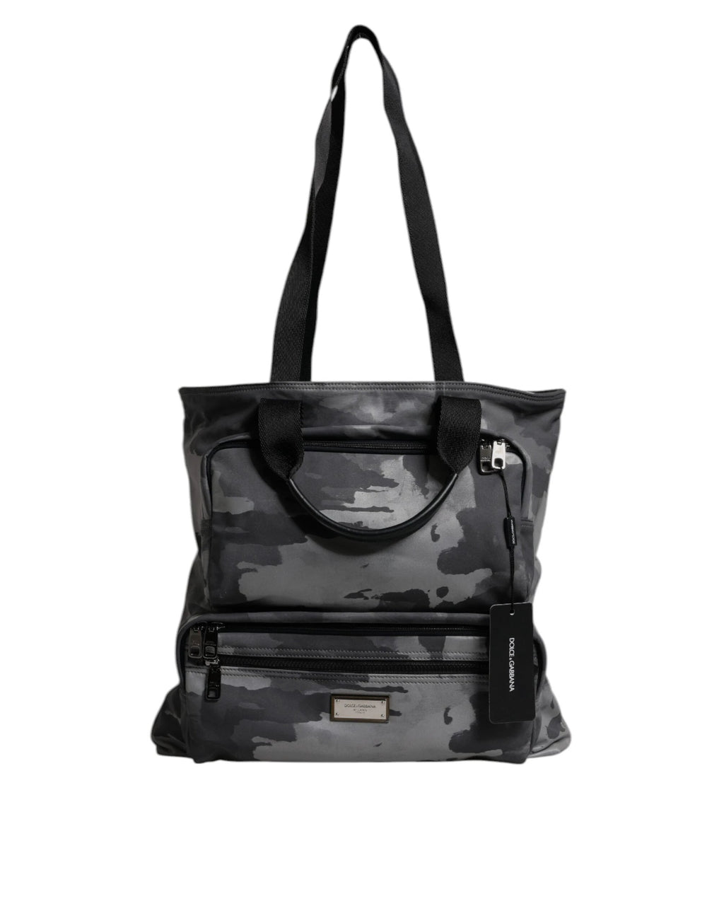 Dolce & Gabbana Black Camouflage Shoulder Strap Logo Plaque Bag by Dolce & Gabbana