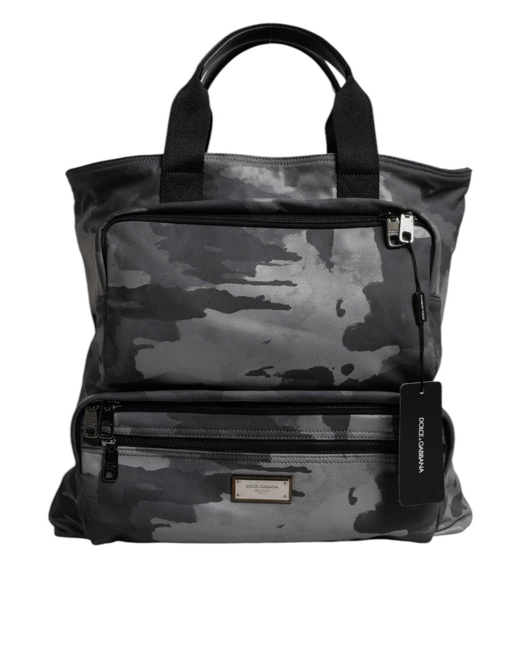Dolce & Gabbana Black Camouflage Shoulder Strap Logo Plaque Bag by Dolce & Gabbana