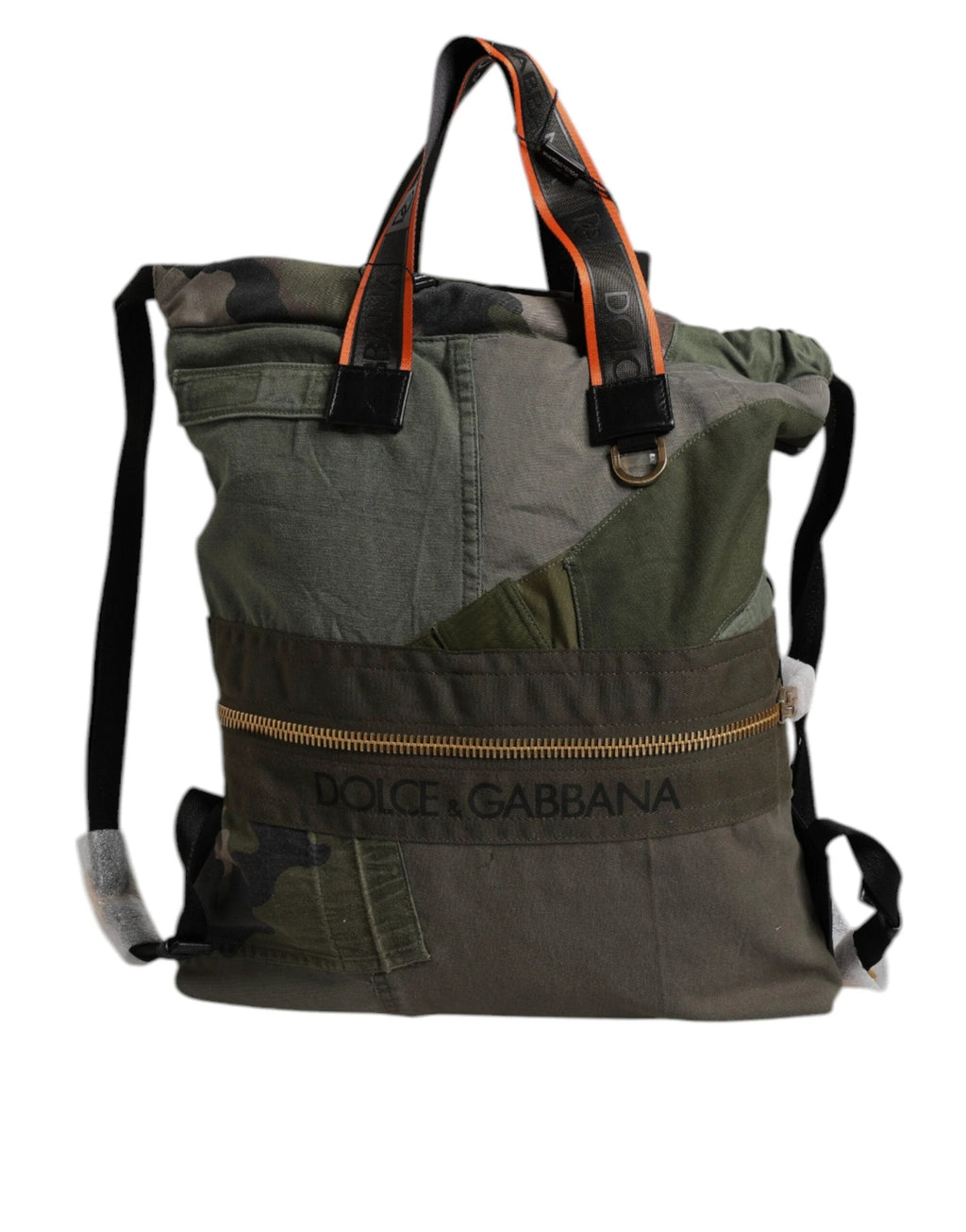 Dolce & Gabbana Military Green Patchwork Rucksack Backpack Bag by Dolce & Gabbana