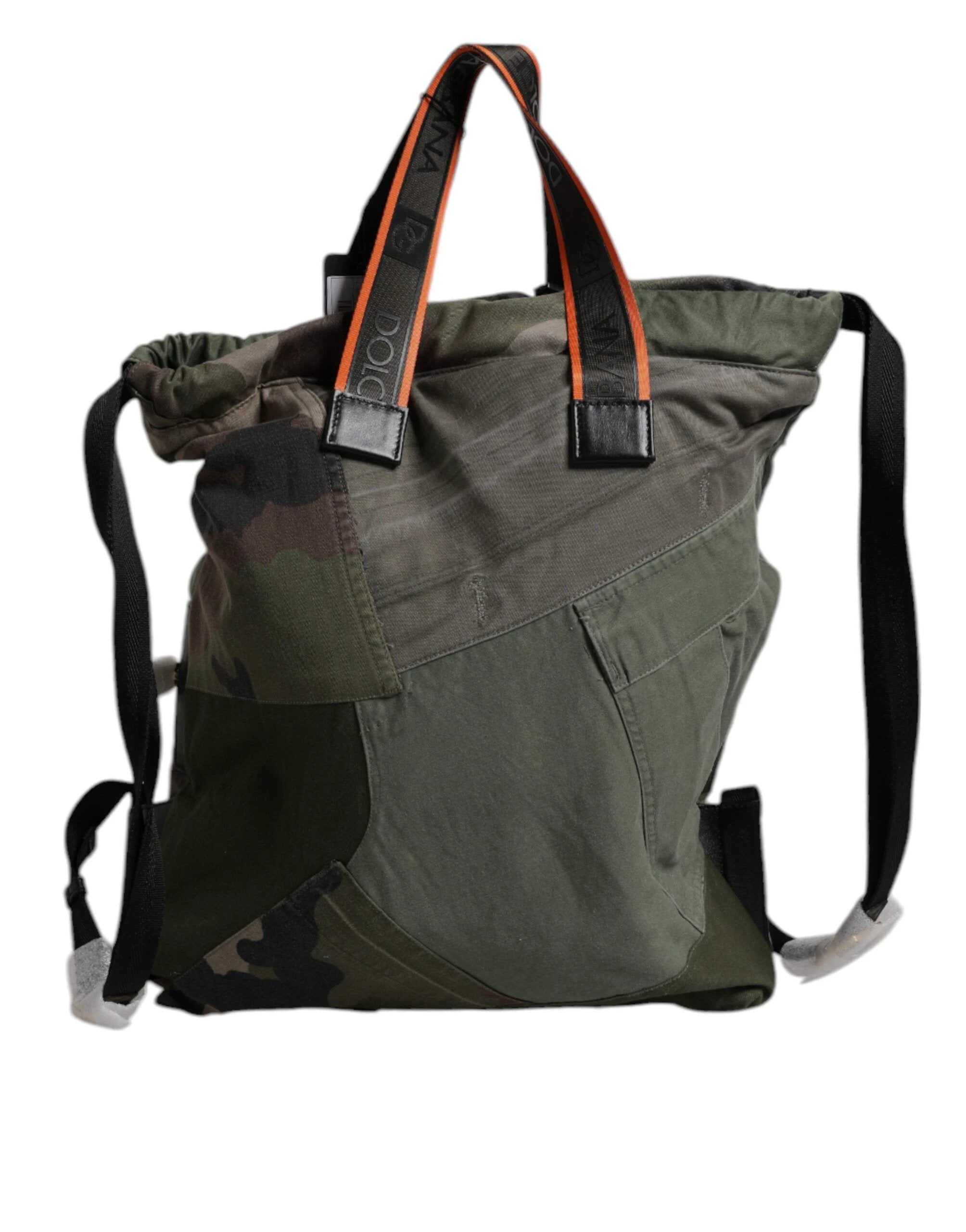 Dolce & Gabbana Military Green Patchwork Rucksack Backpack Bag by Dolce & Gabbana