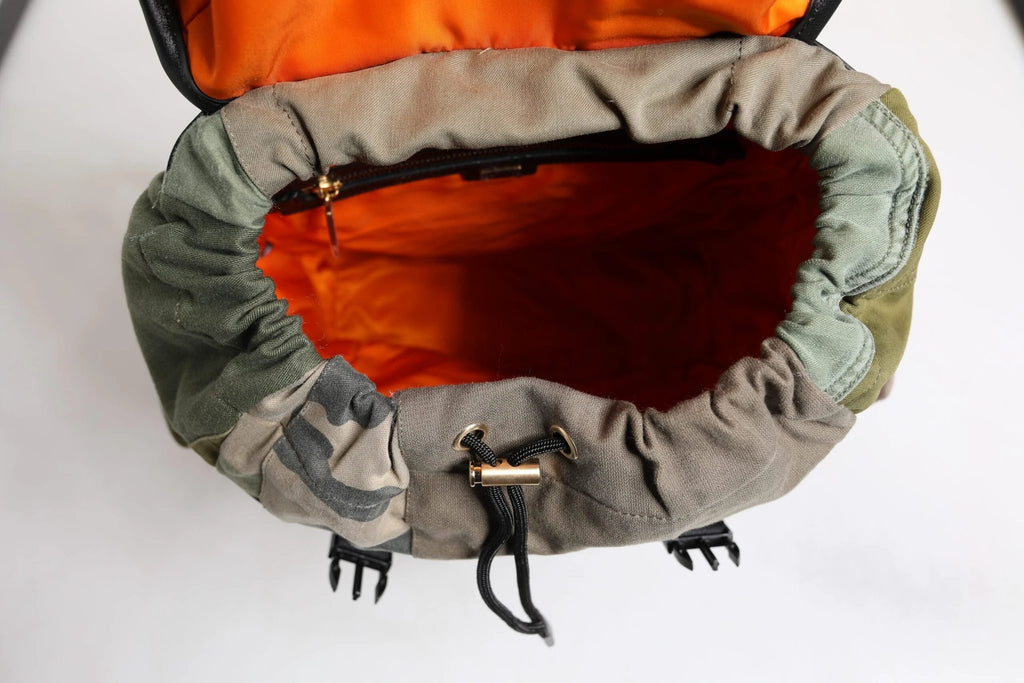 Dolce & Gabbana Military Green Patchwork Travel Backpack Bag by Dolce & Gabbana
