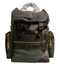 Dolce & Gabbana Military Green Patchwork Travel Backpack Bag by Dolce & Gabbana