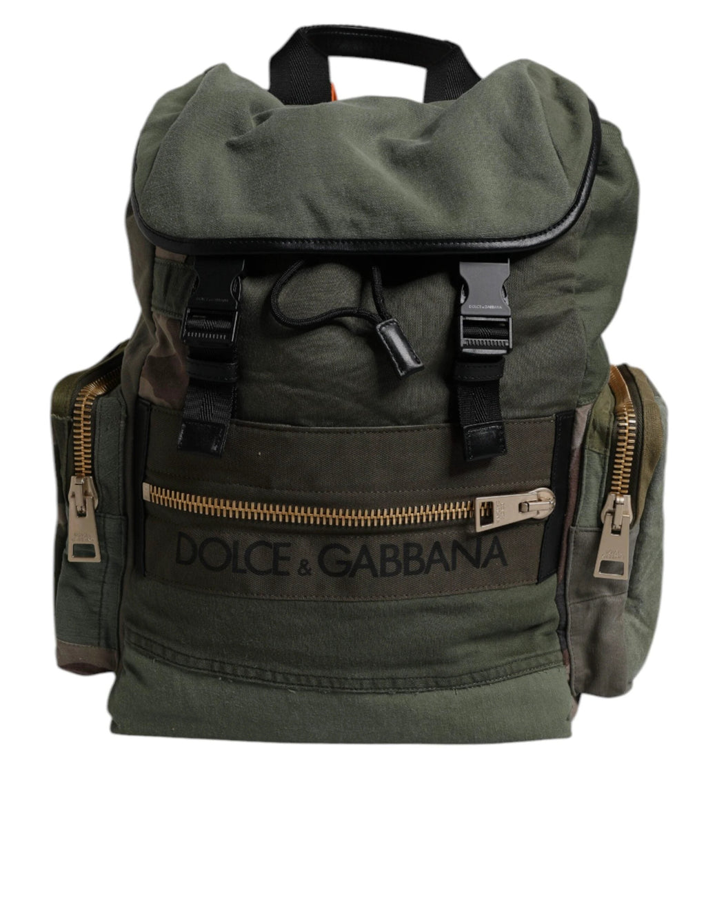 Dolce & Gabbana Military Green Patchwork Travel Backpack Bag by Dolce & Gabbana