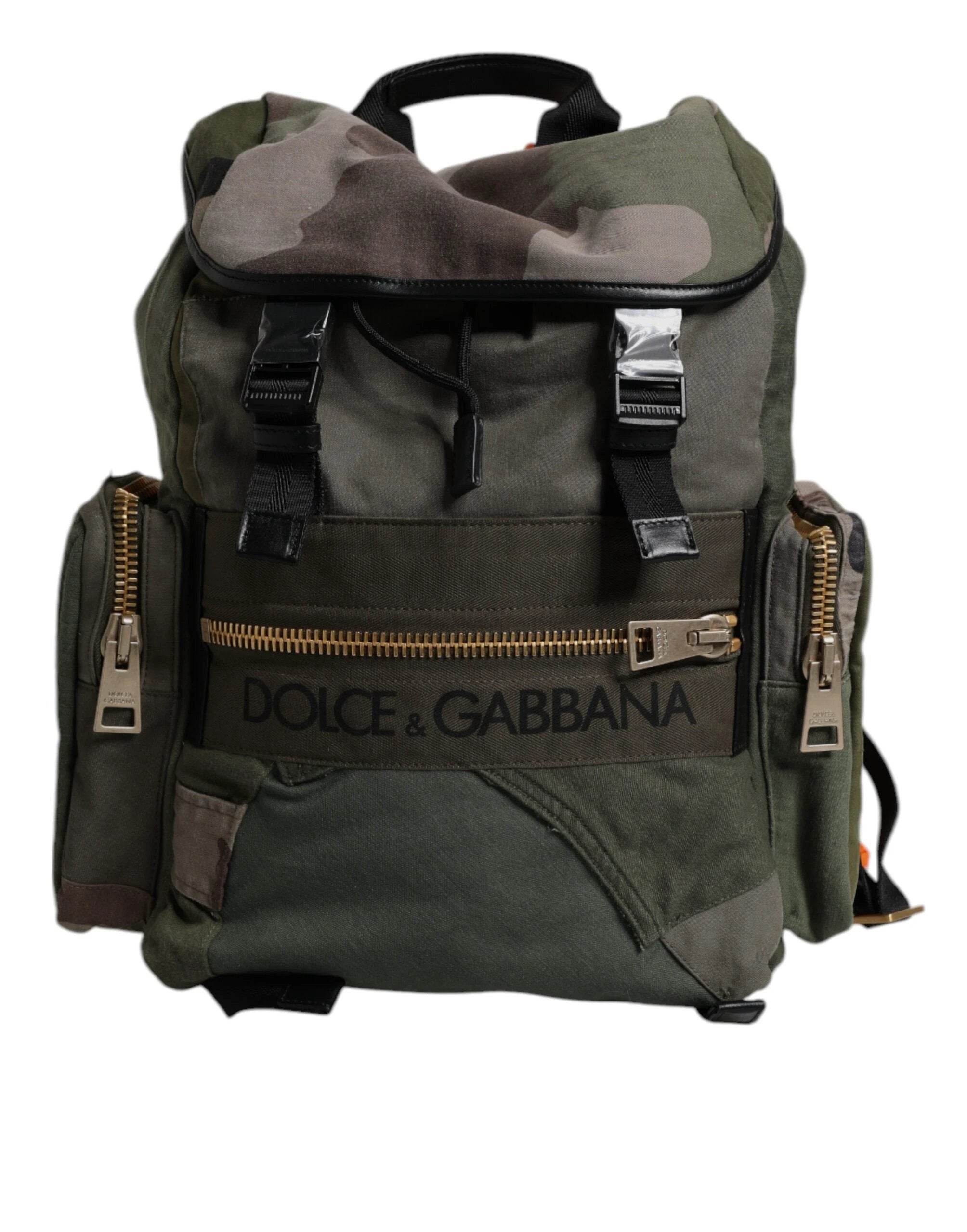 Dolce & Gabbana Military Green Patchwork Travel Backpack Bag by Dolce & Gabbana