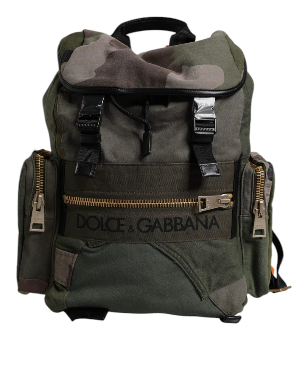 Dolce & Gabbana Military Green Patchwork Travel Backpack Bag by Dolce & Gabbana