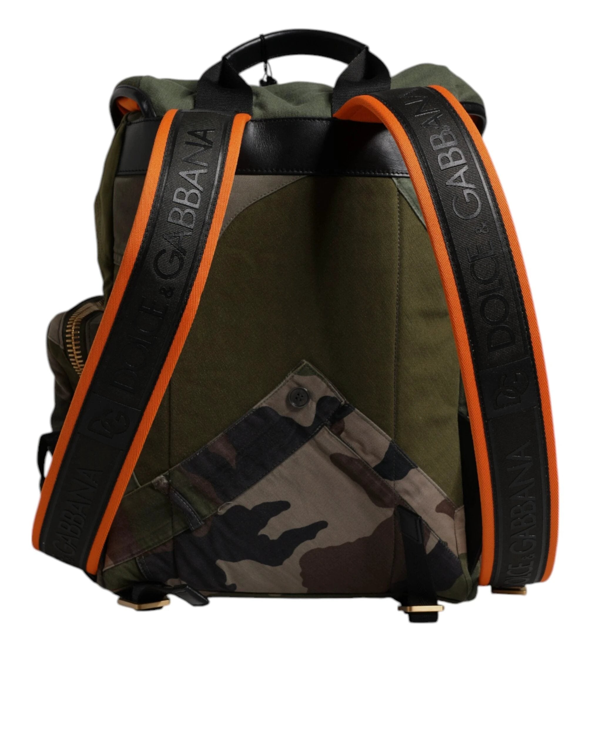 Dolce & Gabbana Military Green Patchwork Travel Backpack Bag by Dolce & Gabbana