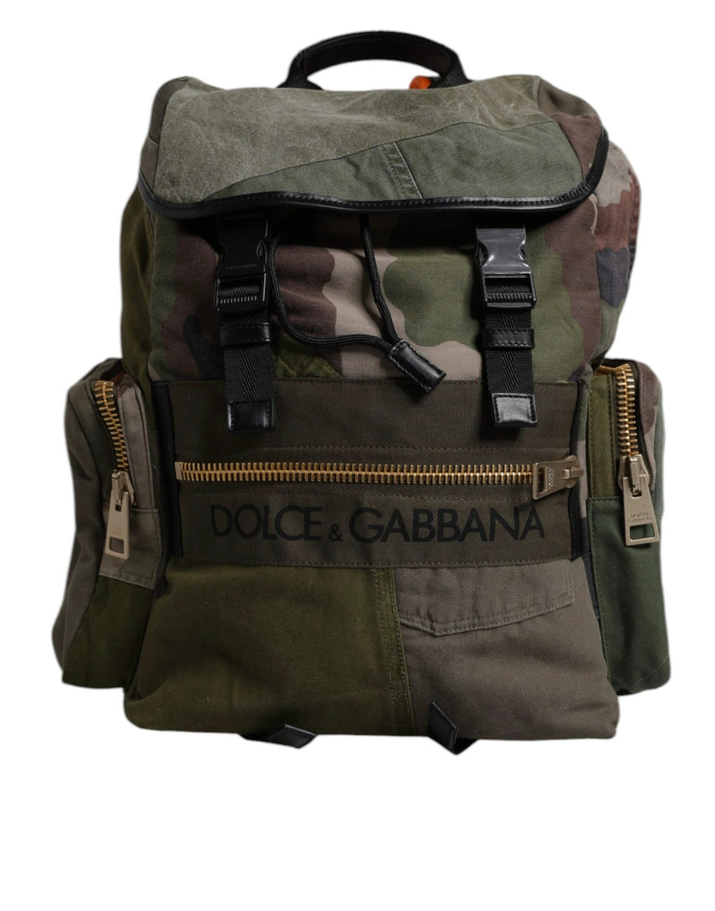 Dolce & Gabbana Military Green Patchwork School Backpack Bag by Dolce & Gabbana