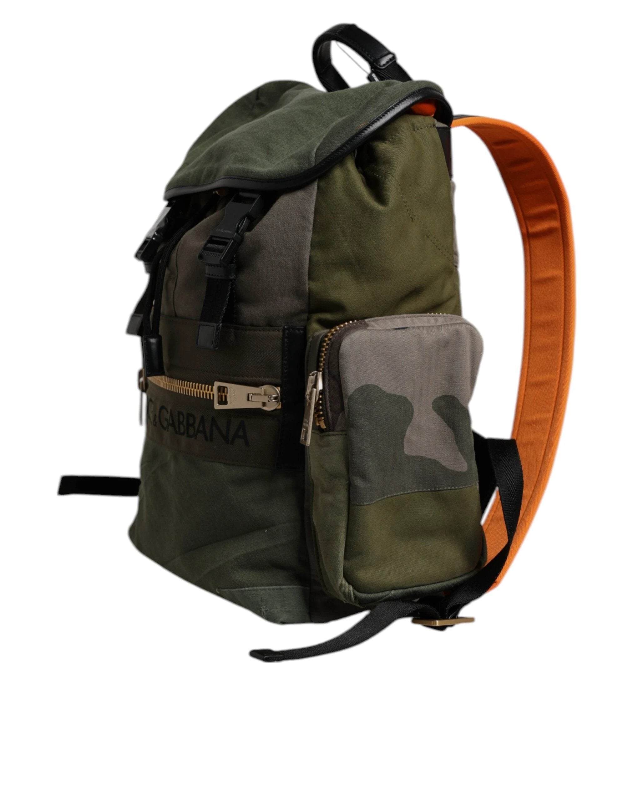 Dolce & Gabbana Military Green Patchwork School Backpack Bag by Dolce & Gabbana