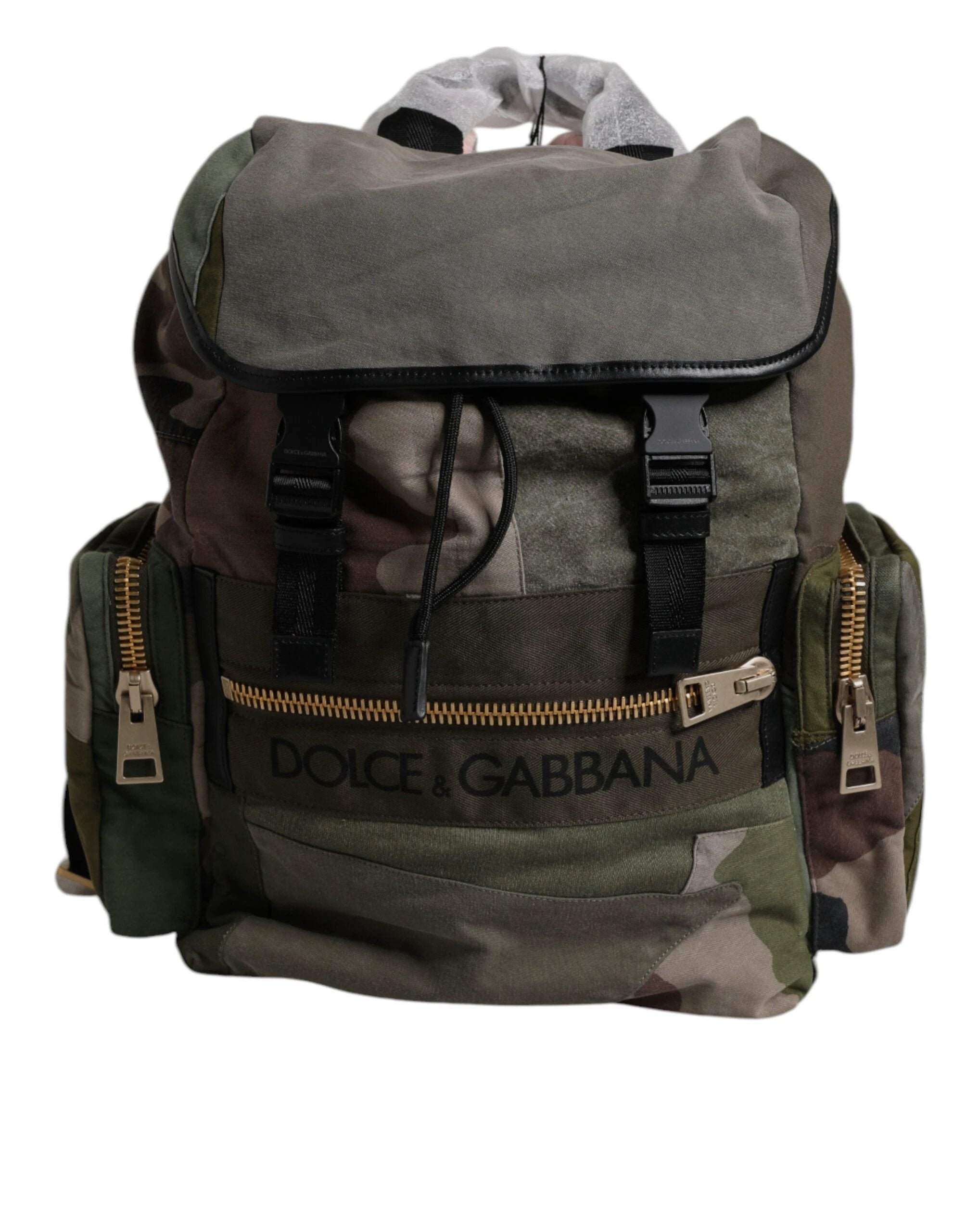 Dolce & Gabbana Military Green Patchwork School Backpack Bag by Dolce & Gabbana