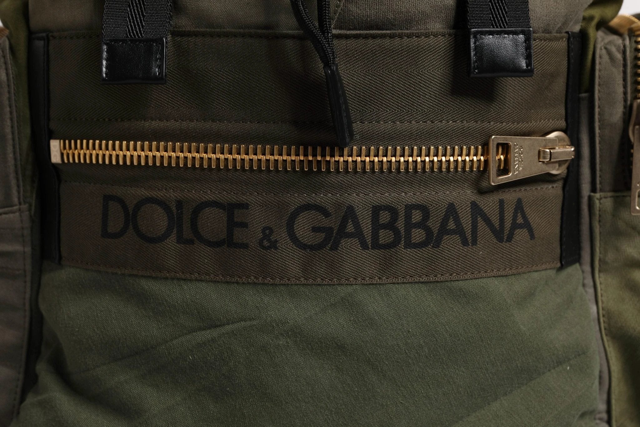 Dolce & Gabbana Military Green Patchwork Travel Backpack Bag by Dolce & Gabbana