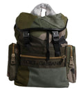 Dolce & Gabbana Military Green Patchwork Travel Backpack Bag by Dolce & Gabbana