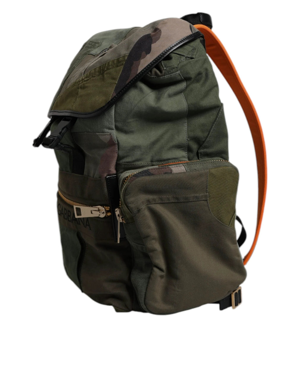 Dolce & Gabbana Military Green Patchwork Travel Backpack Bag by Dolce & Gabbana