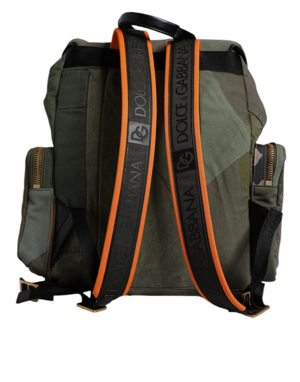 Dolce & Gabbana Military Green Patchwork Travel Backpack Bag by Dolce & Gabbana