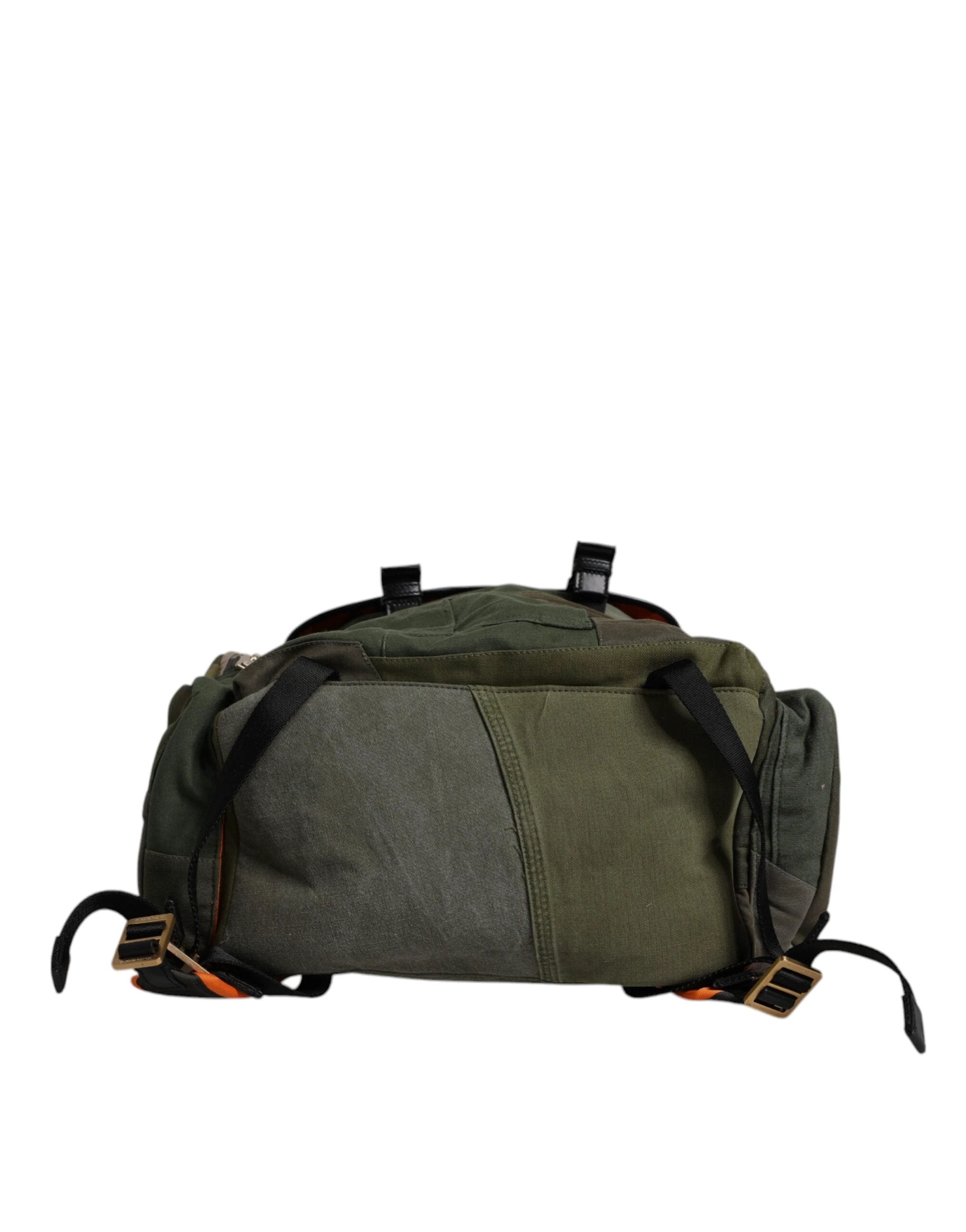 Dolce & Gabbana Military Green Patchwork Travel Backpack Bag by Dolce & Gabbana