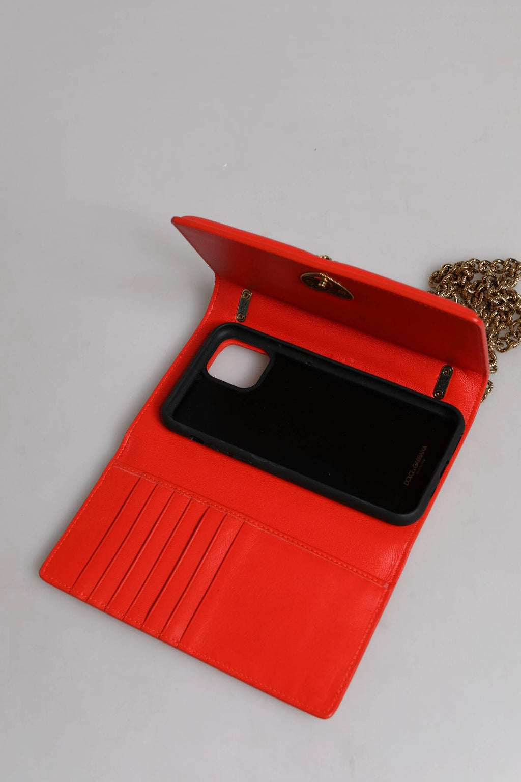 Dolce & Gabbana Red Quilted Devotion Crossbody Chain Phone Cover Bag by Dolce & Gabbana