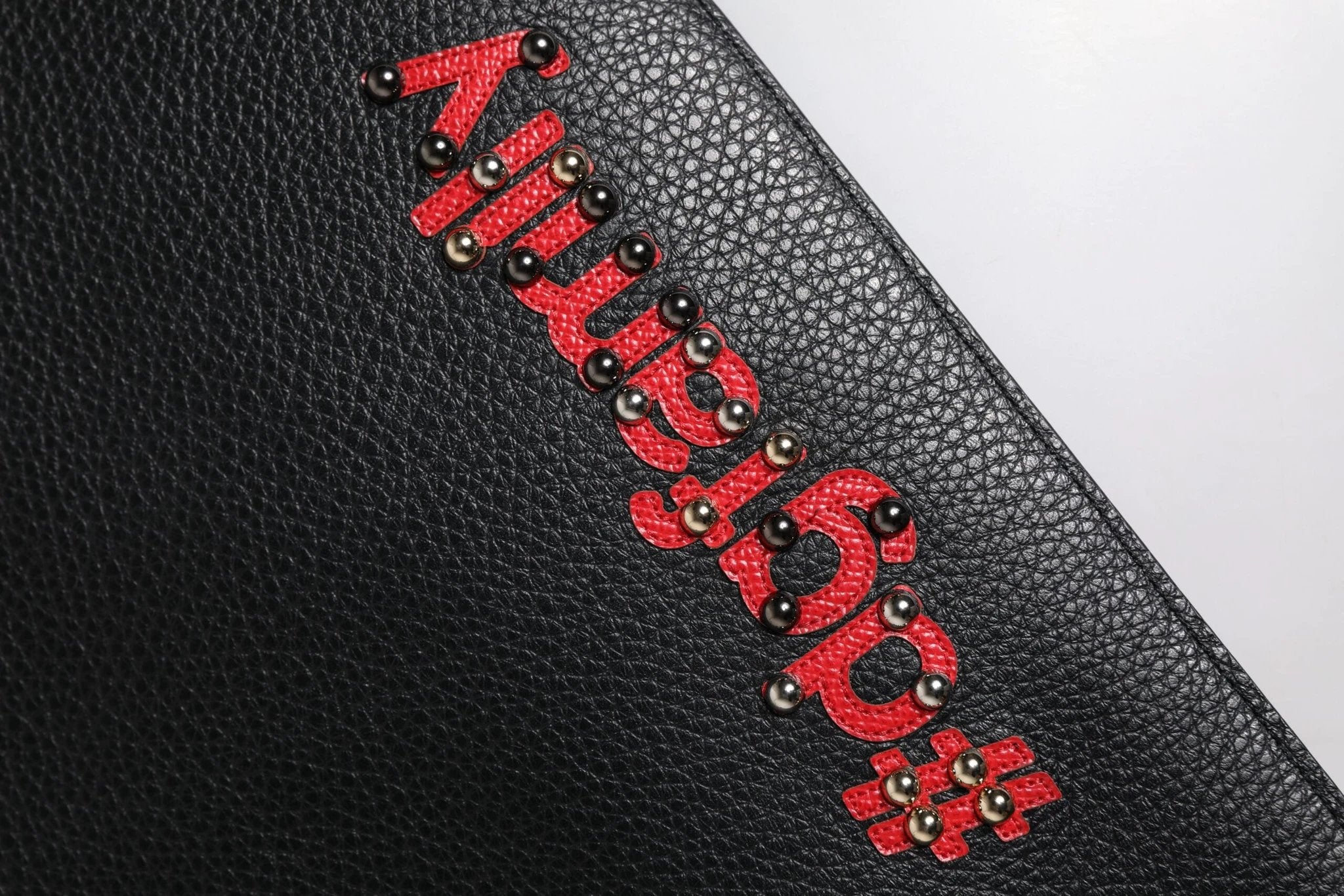 Dolce & Gabbana Black #DGFamily Embellished Leather Clutch Bag by Dolce & Gabbana