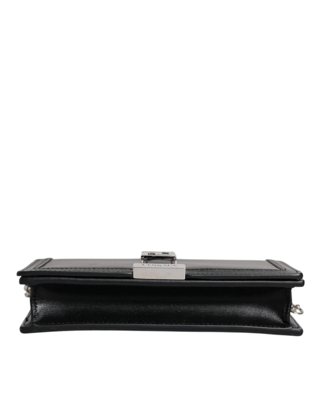 Versace Black Calfskin Leather Chain Strap Shoulder Crossbody Bag by Versace